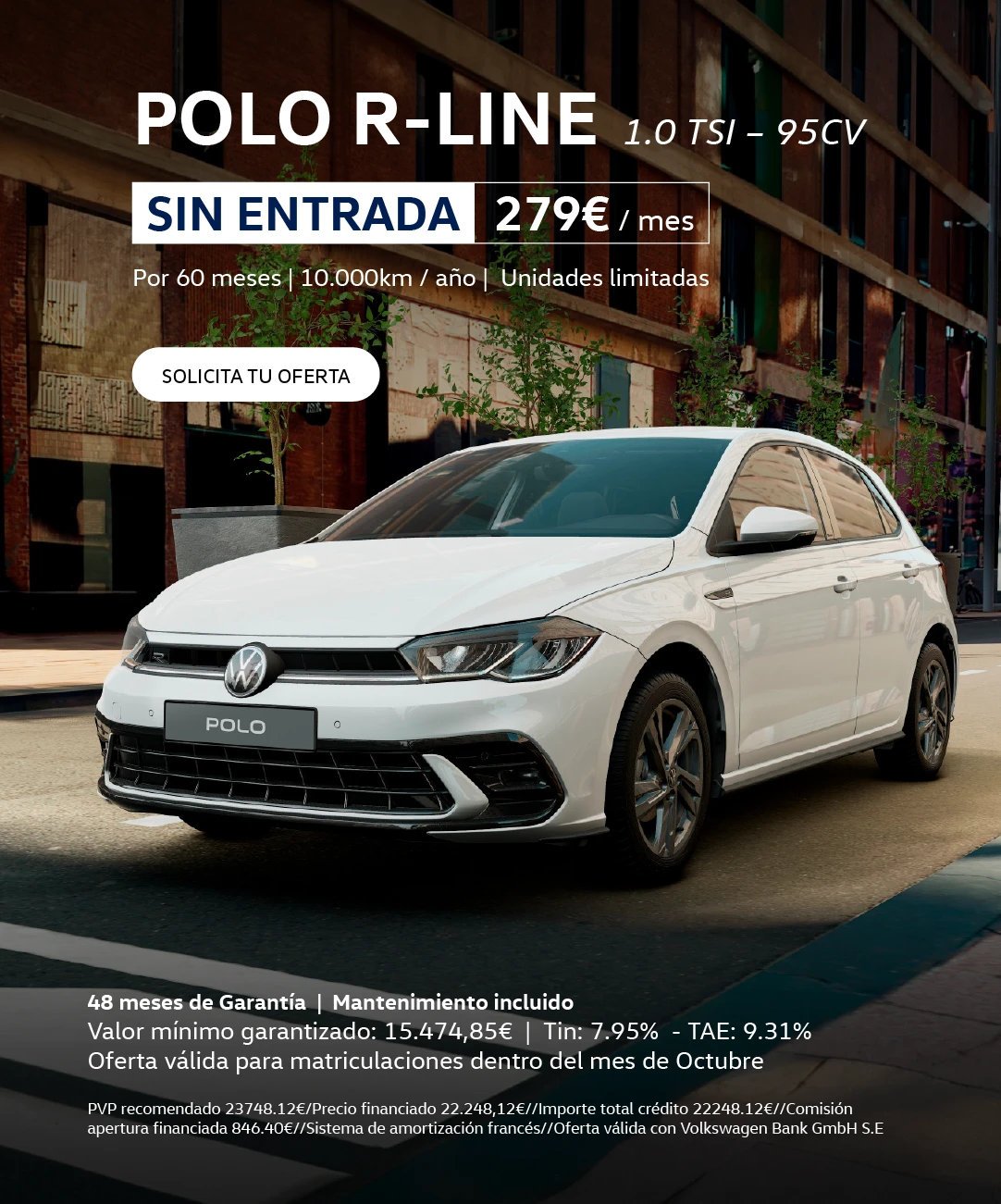 VOLKSWAGEN MOGAUTO POLO R-LINE sin entrada 279€